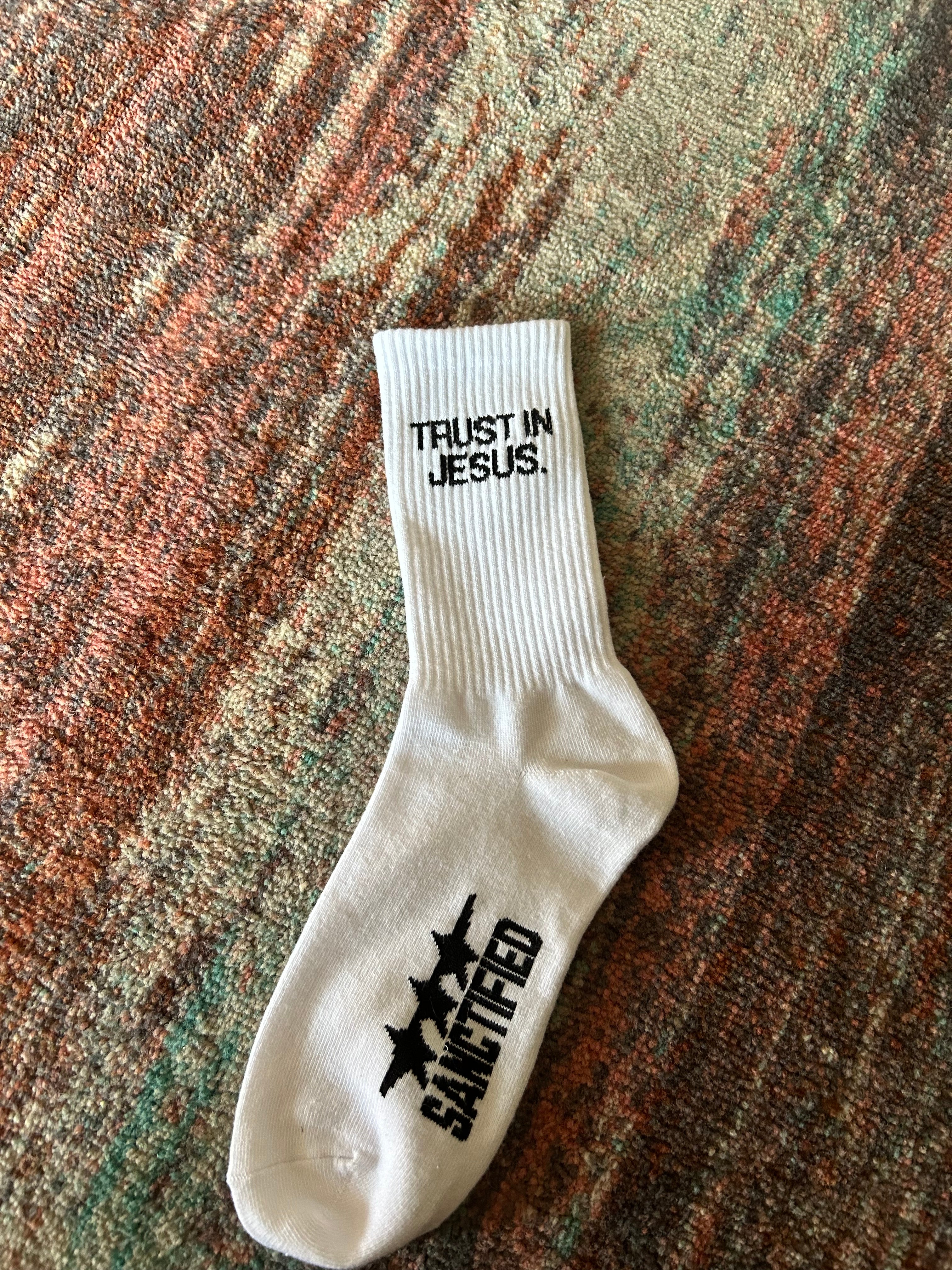 "TRUST IN JESUS" RIBBED SOCKS (2 PACK)