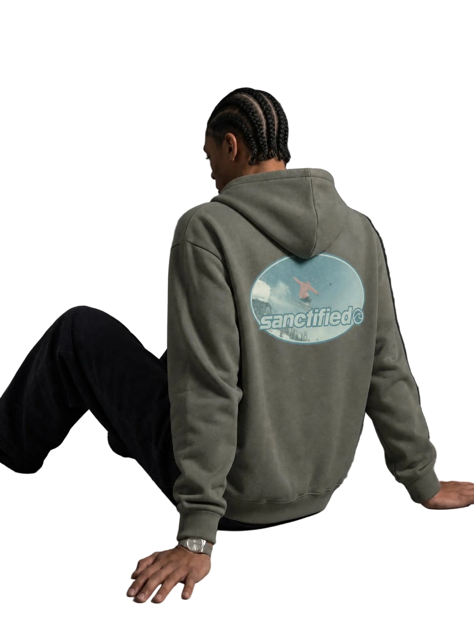 POW VINTAGE SKI HOODIE (DARK GREEN)